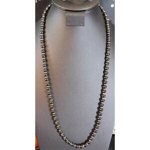 Simple Black And Gold Tone Beaded Necklace